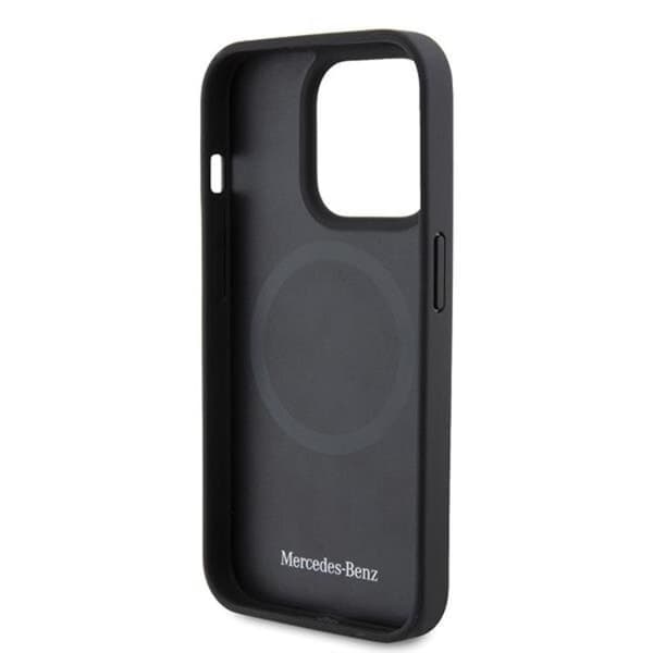 Mercedes Mobilskal till iPhone 15 Pro Max MagSafe Läder & Alu - Silver