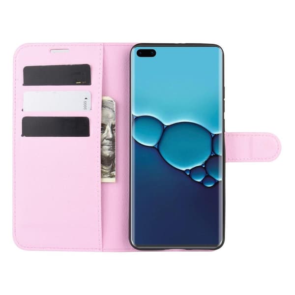 Litchi Pung Taske til Huawei P40 - Lyserød Pink