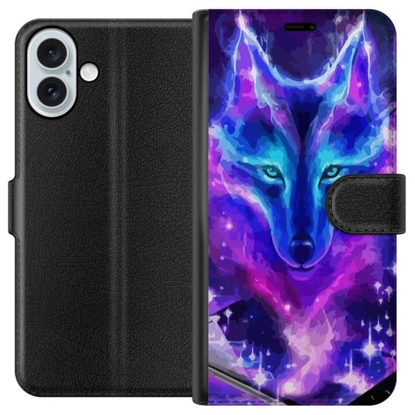 Pung Taske til Apple iPhone 16 Plus med Neon Wolf
