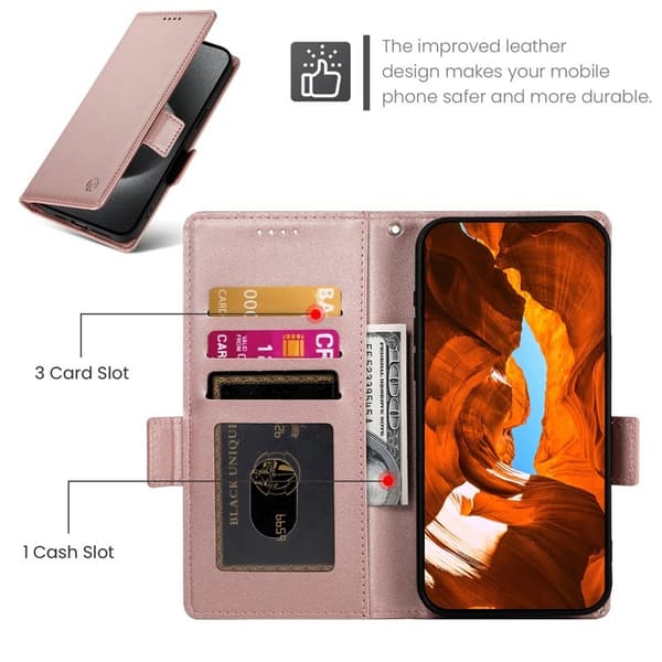 Samsung Galaxy S26 Ultra Plånboksfodral Konstläder - Roséguld