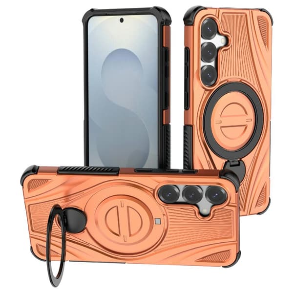 Mobilskal för Samsung Galaxy S26 Plus Magnetiskt Kickstand TPU - Orange