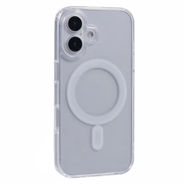 WANLONFENG Mobilskal till iPhone 16 MagSafe + [2-Pack] Härdat glas Transparent