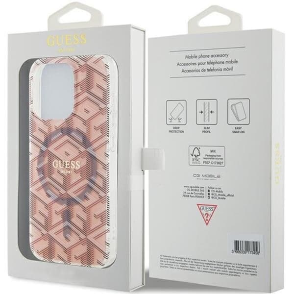 Guess iPhone 15 Pro Max Mobilskal Magsafe IML GCube - Pinkki Rosa