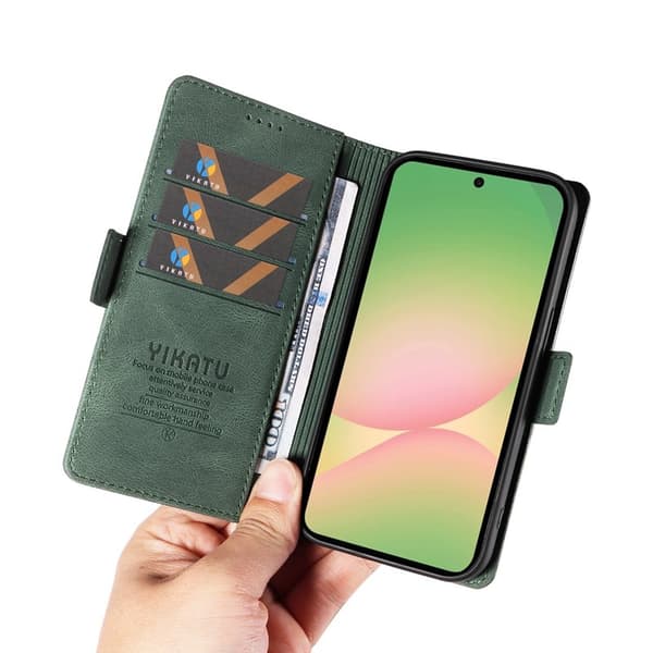 YIKATU Samsung Galaxy A57 Plånboksfodral Konstläder - Grön