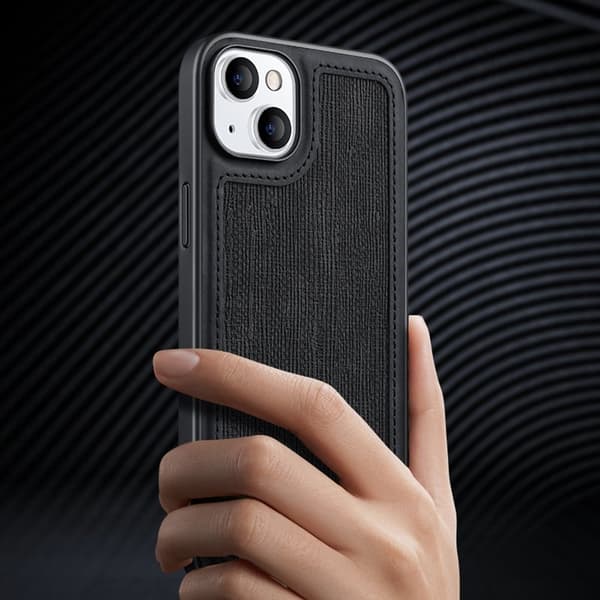 X-LEVEL Mobilskal till iPhone 15 Splicing Anti-Slip PU Läder Grön