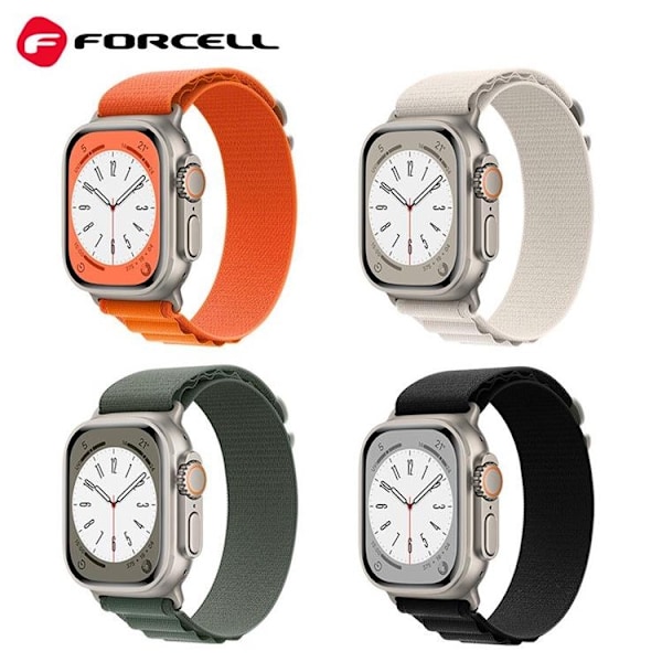Forcell Apple Watch (42/44/45/49mm) Armband F-Design - Ljusgrå