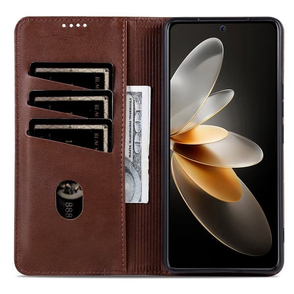 AZNS Xiaomi 15 Ultra Plånboksfodral Konstläder - Brun