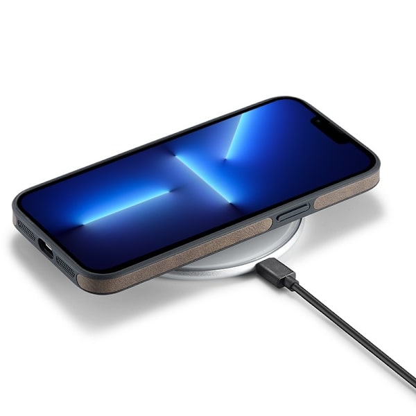 DG.MING Mobilskal till iPhone 13 Pro Max PU Läder+PC+TPU Brun