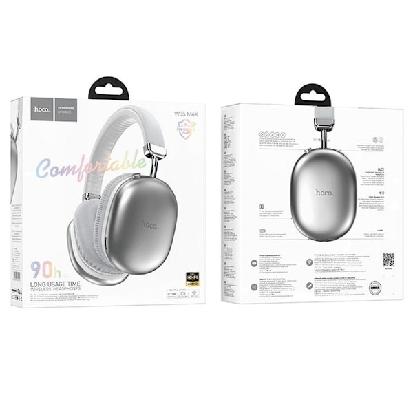 Hoco Over-Ear Hörlurar Trådlösa Bluetooth W35 Max - Silver Silver