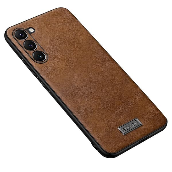 SULADA Mobilskal till Galaxy S24 PU Läder TPU PC Baksida - Brun