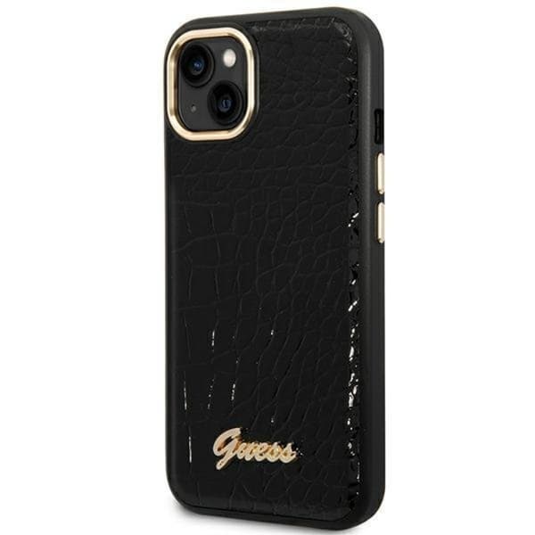 GUESS iPhone 14 Plus Skal Croco Collection - Sort Black