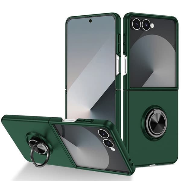 Mobilskal till Galaxy Z Flip 7 5G Rotatable Ring Kickstand Grön