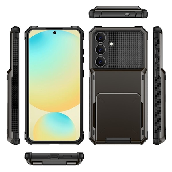 Mobilskal till Galaxy S25 FE Korthållare Dual Layer - Grå Grå