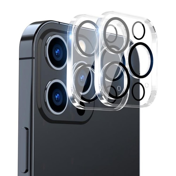 [6in1] Boom iPhone 13 Pro Skal - Kameralinsskydd - Härdat Glas - MagSafe Ring Svart