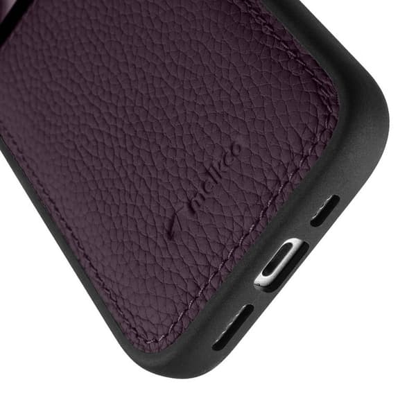 MELKCO Mobilskal till iPhone 16 Pro Äkta Läder Belagt PC - Lila