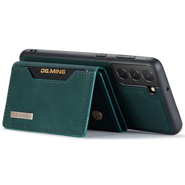 DG.MING Konstläder Plånboksfodral för Samsung Galaxy S22+ 5G - Grön