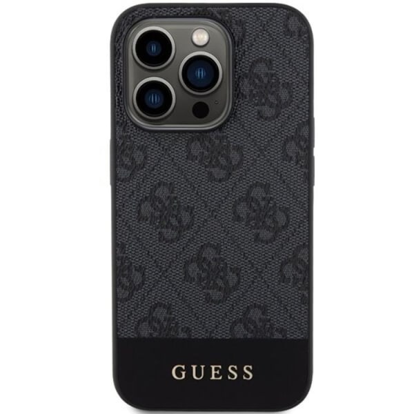 Guess iPhone 15 Pro Max -puhelinkuori 4G Stripe -kokoelma - Harmaa