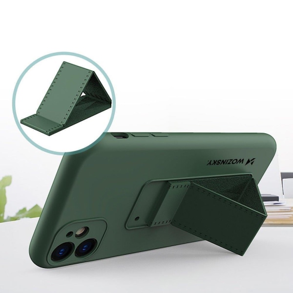 Wozinsky Kickstand silikonikotelo iPhone 12 Mini - harmaa Grey