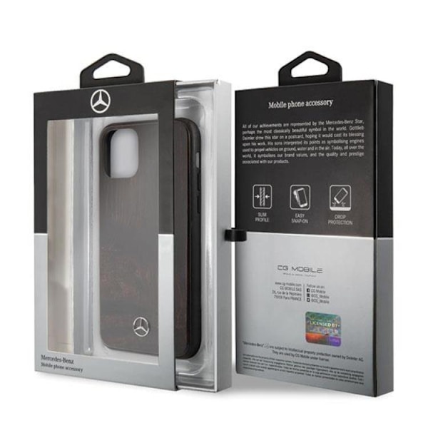 Mercedes iPhone 11 Pro Skal Wood Line - Brun