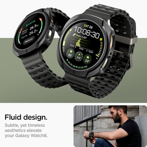 Spigen Galaxy Watch 8 (44mm) Etui Liquid Air - Sort Svart