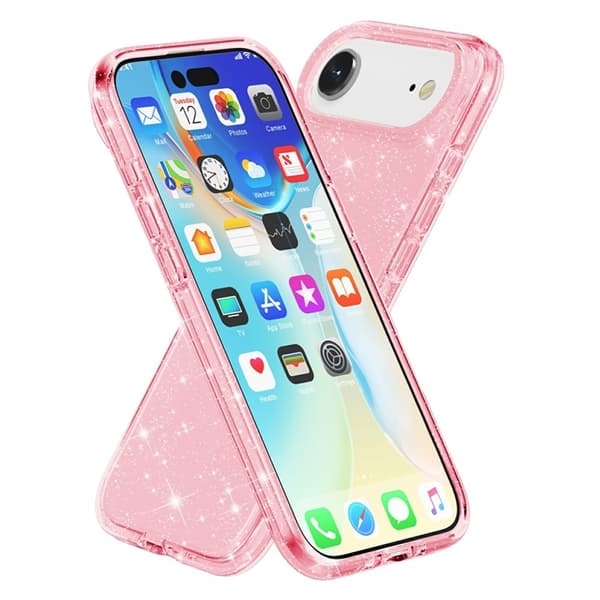 AMORUS Mobilskal till iPhone Air Shockproof - GlitterRosa Rosa