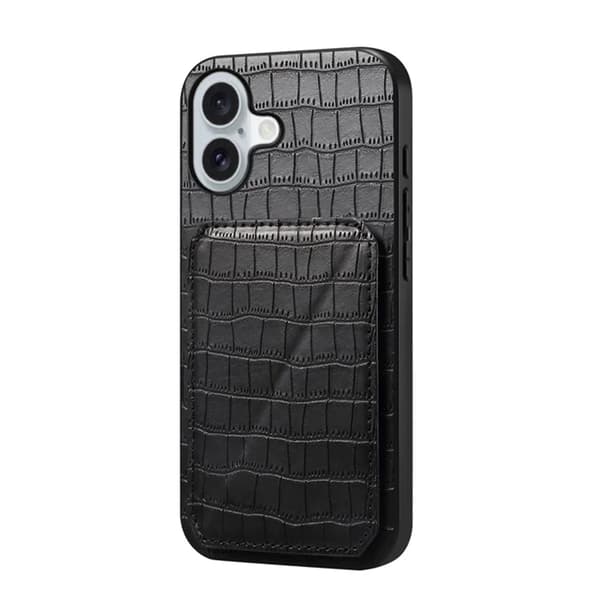 Mobilskal till iPhone 17 Korthållare Crocodile TextuRöd - Svart Svart
