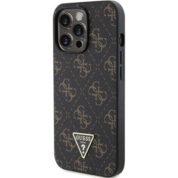 Guess iPhone 15 Pro Mobilskal Triangle Metall Logo - Svart Svart