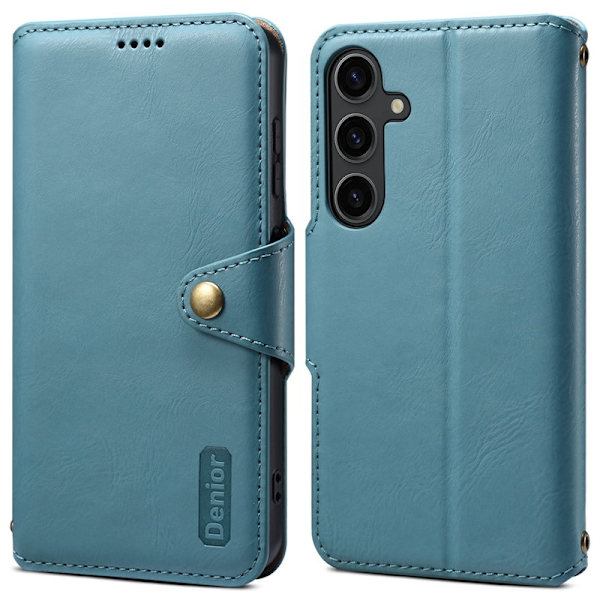 DENIOR Samsung Galaxy S24 Plus Plånboksfodral Konstläder Blå