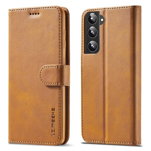 LC.IMEEKE Samsung Galaxy S22+ Plånboksfodral Konstläder - Ljusbrun