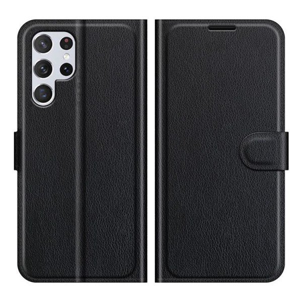 Litchi Magnetic Case Galaxy S22 Ultra 5G - Sort Black