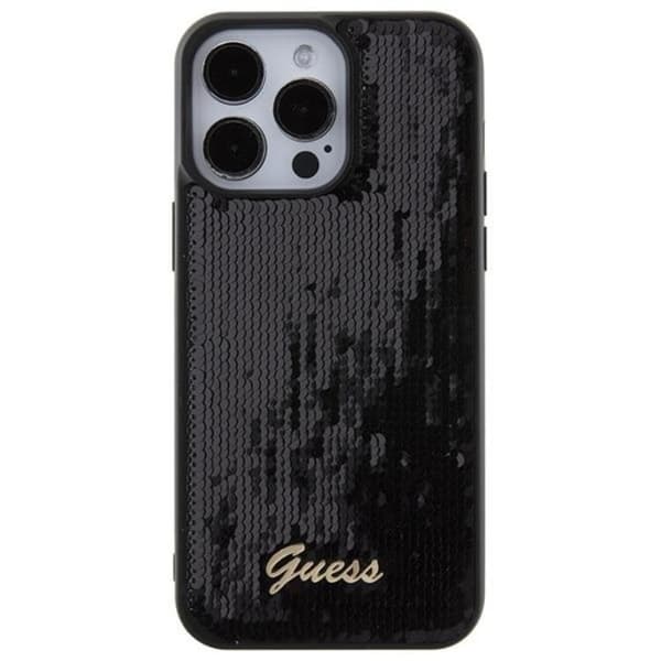 Guess iPhone 15 Pro Max Mobilskal Sequin Script Metal - Sort Black