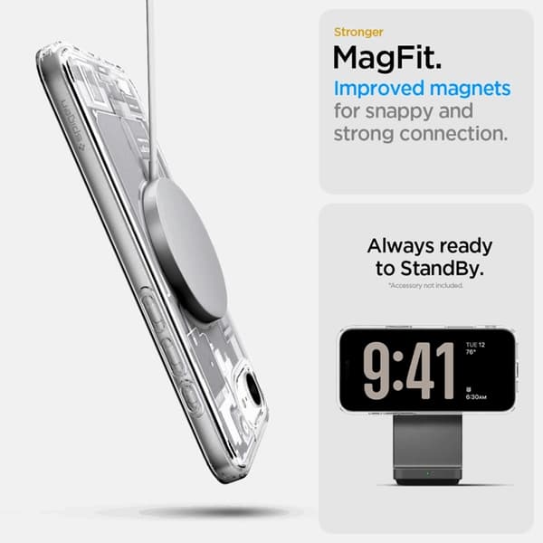 Spigen telefontaske til iPhone 16e Magsafe Ultra Hybrid - Zero One Hvid Vit