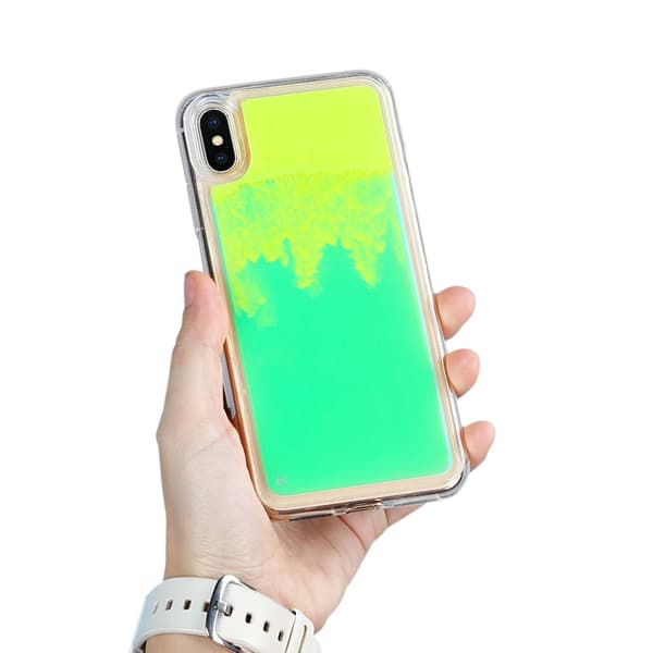 Liquid Neon Sand cover til iPhone Xs Max - Grøn Green