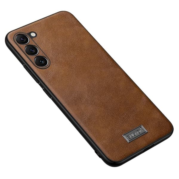 SULADA Mobilskal till Galaxy S25 PU Läder + TPU + PC - Brun