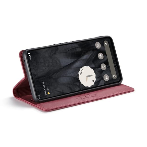 AUTSPACE Google Pixel 8 Pro Wallet Fodral KonstLäder - Röd