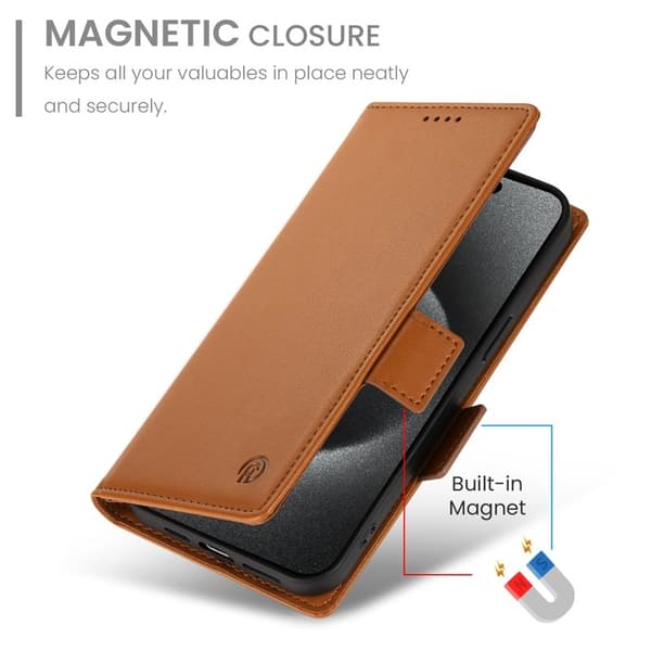 Samsung Galaxy S26 Fodral PU Läder Plånboksfodral - Brun