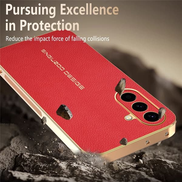 Mobilskal till Galaxy A57 Litchi Texture Anti Scratch Röd