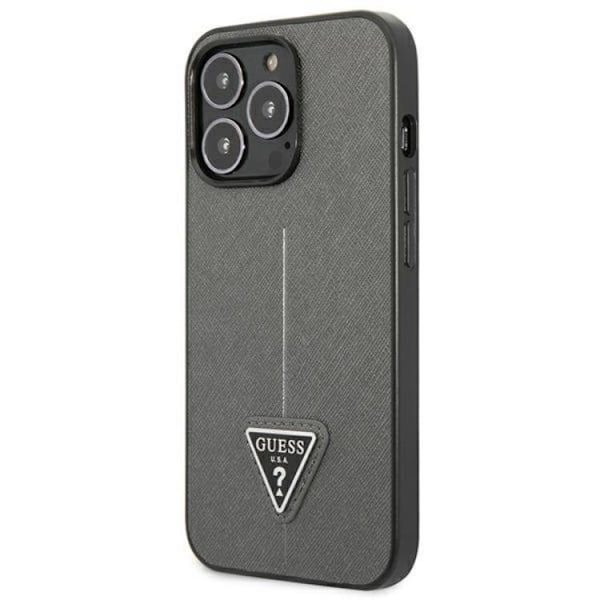 GUESS iPhone 14 Pro Skal Saffiano Triangle Logo - Silver