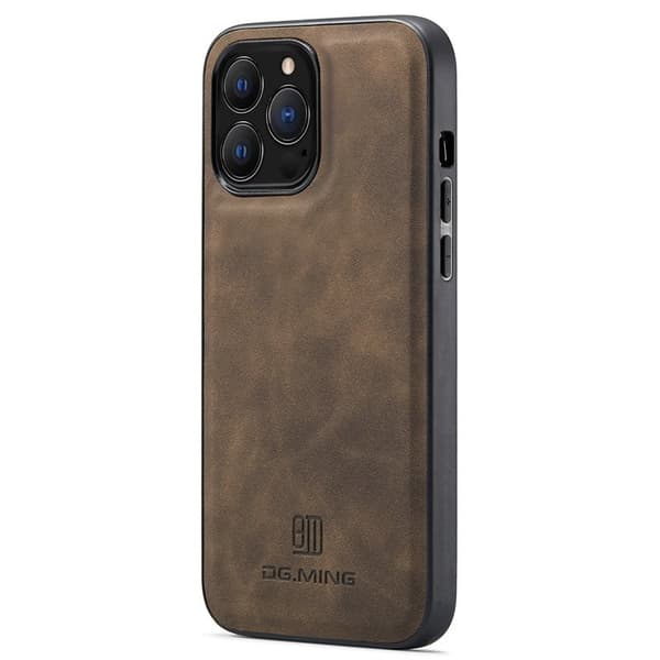 DG.MING Mobilskal till iPhone 12 Pro Max PU Läder+PC+TPU - Brun