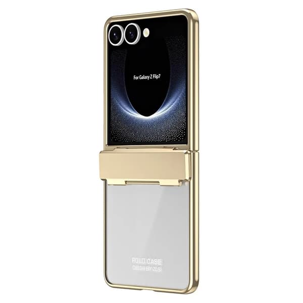 Mobilskal till Galaxy Z Flip7 Electroplating med skärmskydd - Guld Guld