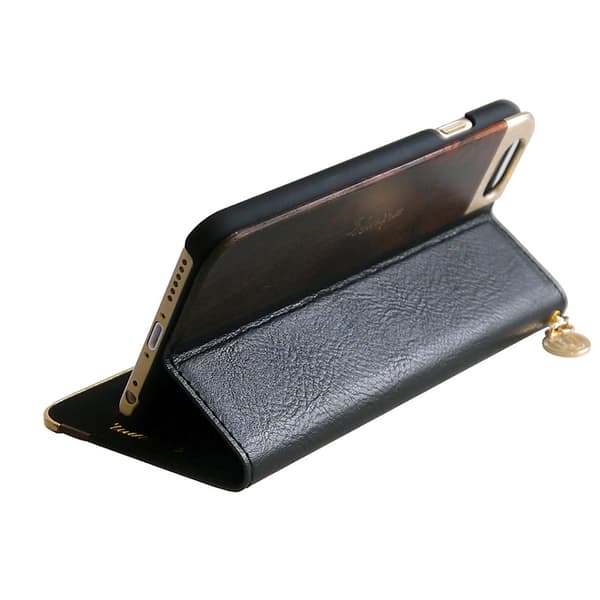 Uunique Wooden Folio iPhone 6S Black Svart