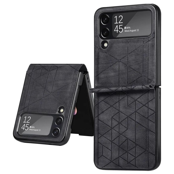 Galaxy Z Flip4 5G matkapuhelimen suojakuori PU-nahkaa - musta