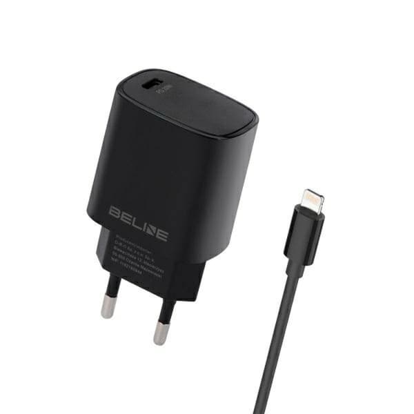 Beline Vægoplader med USB-C til Lightning Kabel - Sort Black