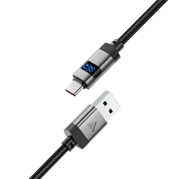Acefast USB-A - USB-C 66W Kabel 1.2m Display 480Mb/s - Svart Svart