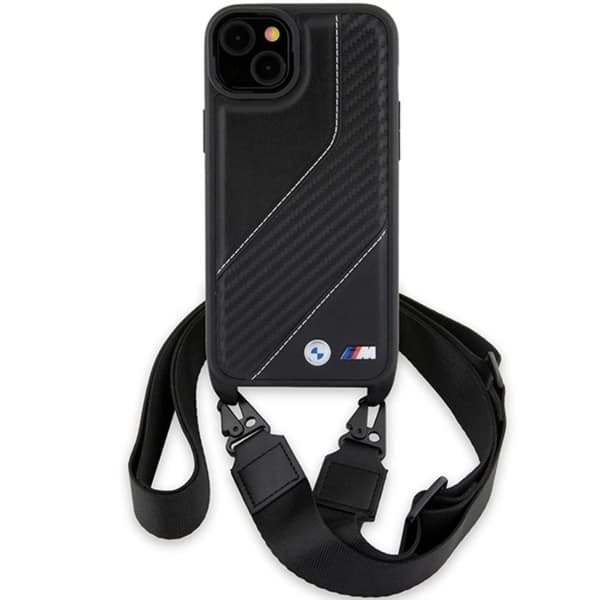BMW iPhone 15/14 Plus Halsbåndsskal M Edition Carbon Stripe Black