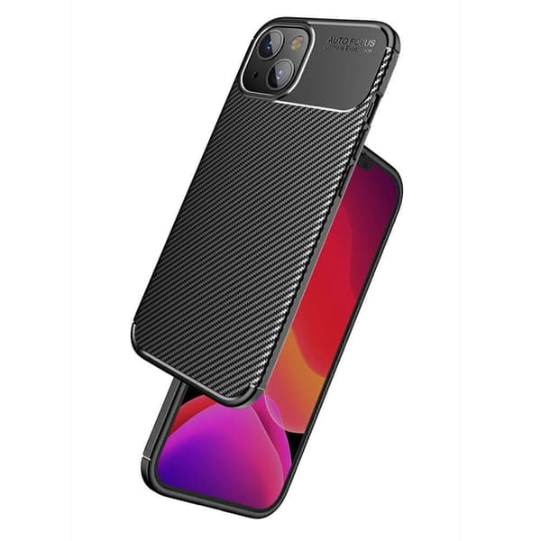 Carbon Fiber Telefontaske til Apple iPhone 13 Mini - Sort Black