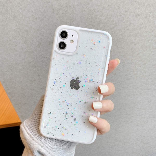 Bling Star Glitter Skal till iPhone 7/8/SE 2020 - Vit Vit