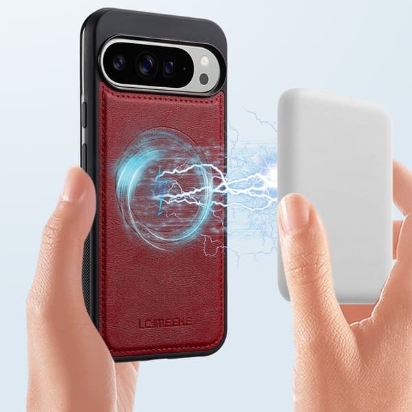 LC.IMEEKE Google Pixel 10 Pro Fodral KonstLäder - Röd