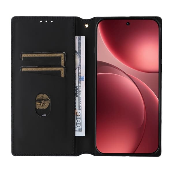 Oppo Find X9 Pro 5G Plånboksfodral Konstläder Rhombus Prägling - Silver