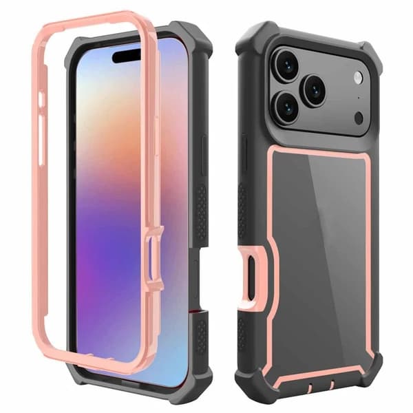 Mobilskal till iPhone 17 Pro Max TPU + PC Shockproof - Svart/Roséguld Roséguld
